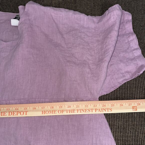 Match Point Linen Tunic Women’s Medium Lagenlook Artsy Mauve USA Vintage - Picture 9 of 9